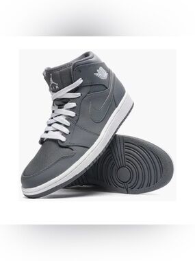 NIKE JORDAN RETRO 1 MID “COOL GRAY” 2016 RARE HTF MEN SZ 10.5 EUC 100% AUTHENTIC